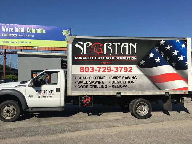 Spartan Concrete Box Truck Wrap